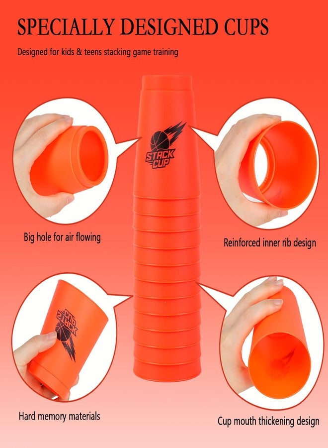 SEISSO 24PCS Quick Stack Cups, Sports Training Game for School Family Party, Kids Gifts Starter Set of Stacking Cup, Blue & Red - Image 5